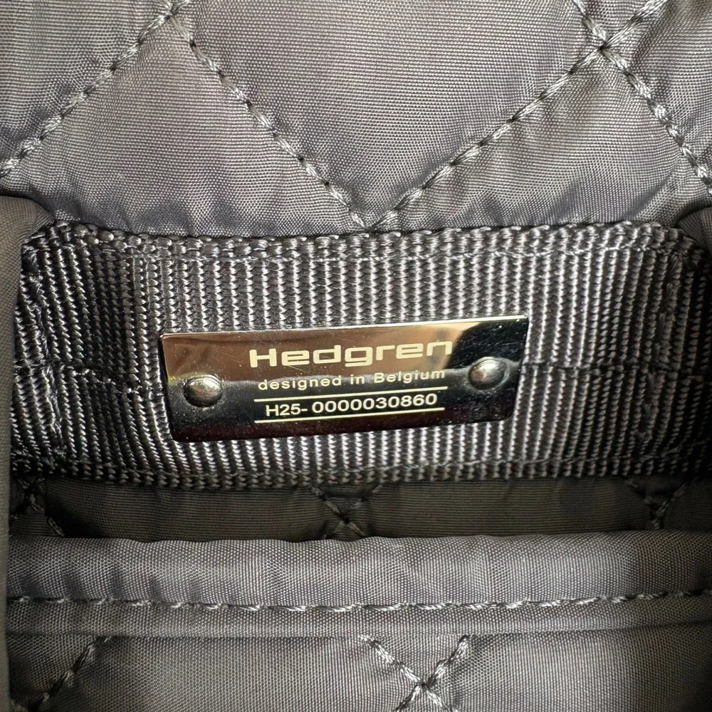 Hedgren Kayla Backpack Diamond Quilted Nylon Gray Laptop Bag see description